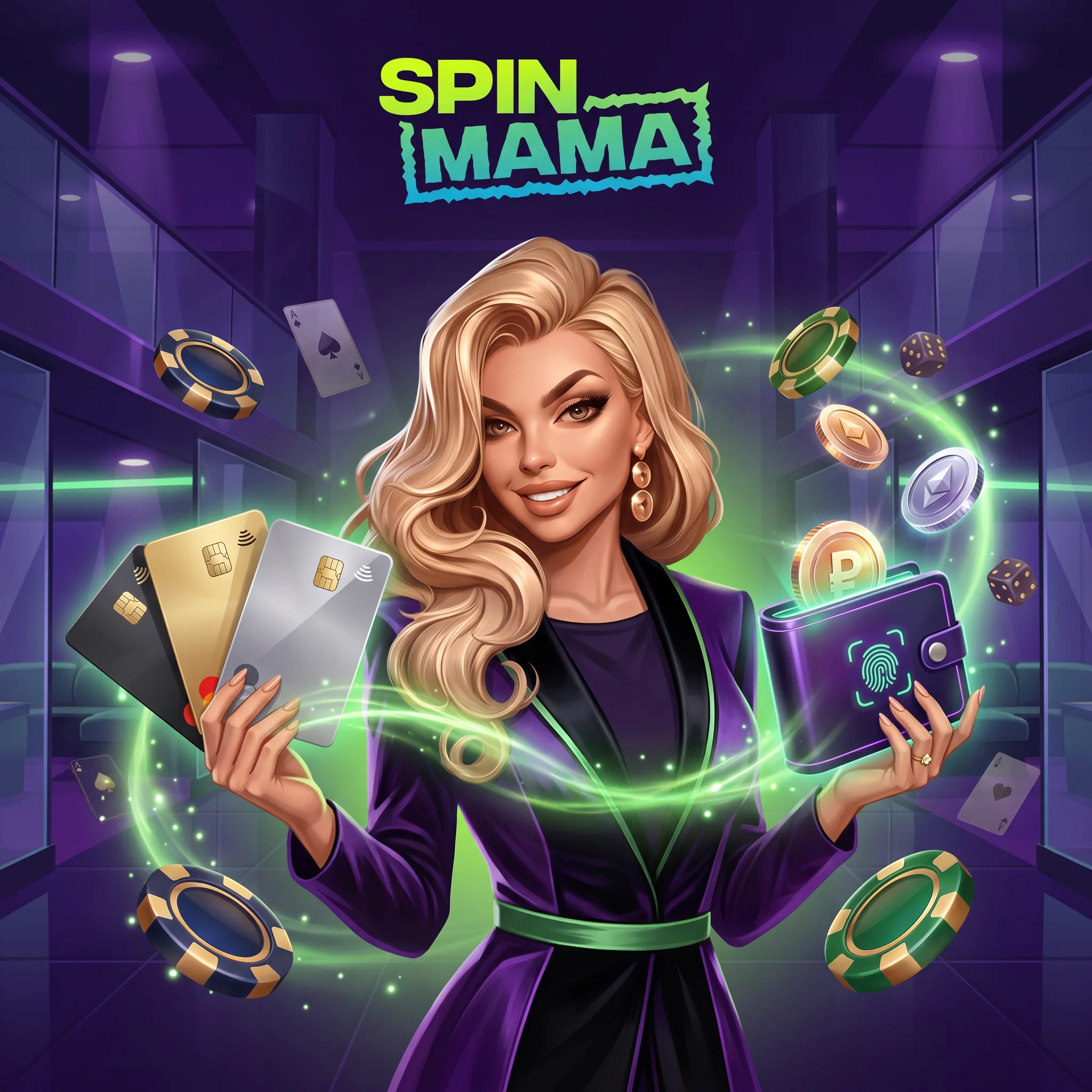 Illustration SpinMama autour des moyens de paiement.